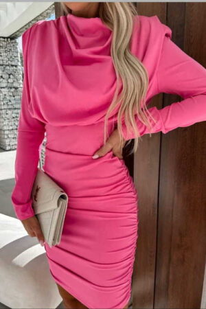 ROCHIE ELEGANTĂ DE DAMĂ ÎN ROZ R841