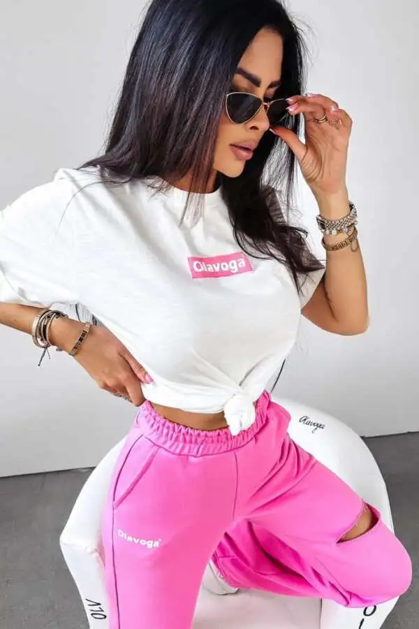 Set pantaloni și tricou de damă la modă K1886