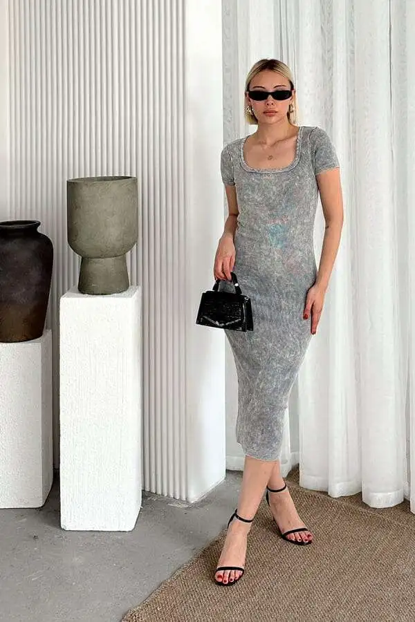 Rochie modernă de damă în albastru R1021