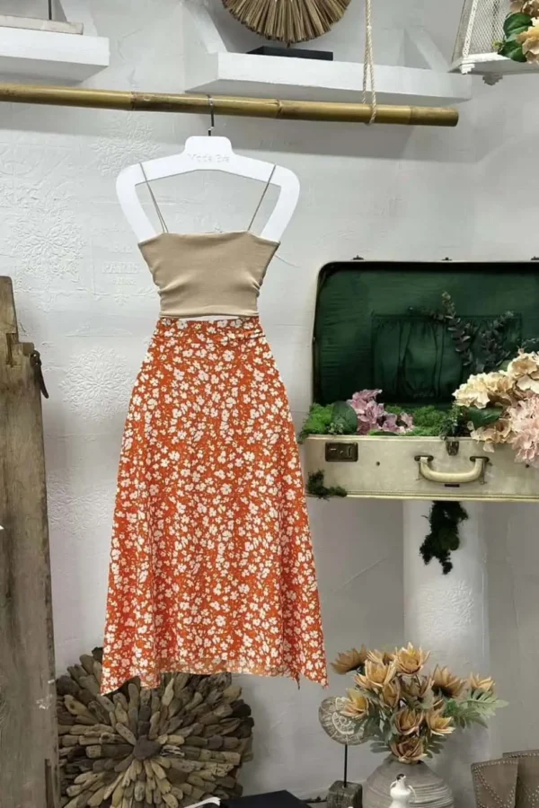 Set de top și fustă din două piese pentru femei Fashion K1959