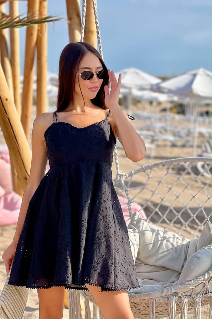 Rochie modernă de damă în negru R1076